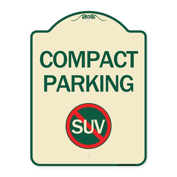 Signmission Compact Parking With No SUV Symbol Heavy-Gauge Aluminum Architectural Sign, 24" x 18", TG-1824-24244 A-DES-TG-1824-24244 - main
